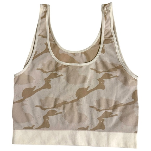 Adidas Originals Beige Camo Longline Bralette Crop Tank Top US XL NWT - Picture 2 of 5